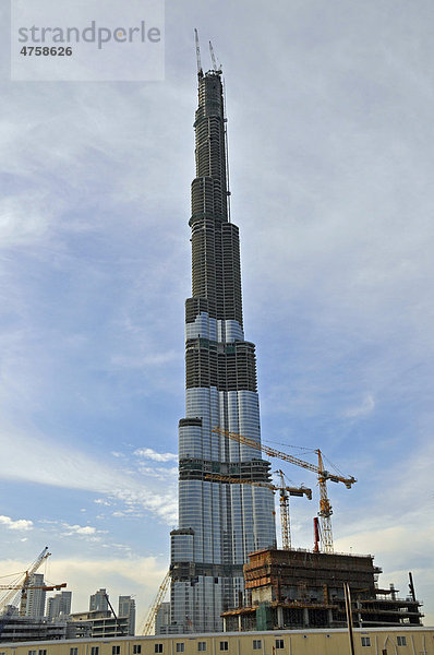 Baustelle Burdsch Chalifa  Burdj Kalifa  Burj Khalifa  Dubai Stadt  Dubai  Vereinigte Arabische Emirate  Naher Osten
