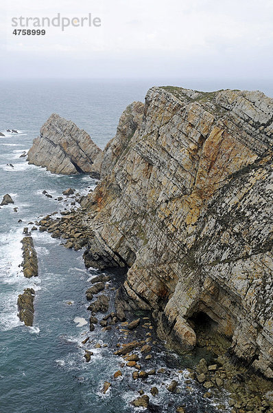 Steilküste  Cabo de Penas  Aviles  Asturias  Asturien  Spanien  Europa