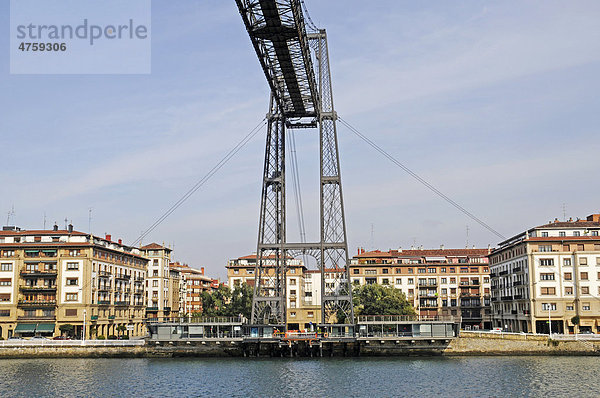 Puente de Vizcaya  Schwebefähre  Brücke  Unesco Weltkulturerbe  Fluss Nervion  Portugalete  Bilbao  Provinz Bizkaia  Pais Vasco  Baskenland  Spanien  Europa