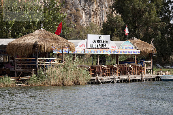Restaurant an der Lagune  Dalyan  Lykien  Türkei  Asien