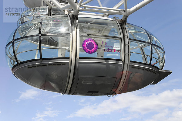 Kabine des Millennium Wheel oder London Eye  Riesenrad  London  England  Großbritannien  Europa