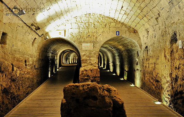 Templer-Tunnel Acco  Akko  Acre  Israel  Naher Osten  Vorderasien