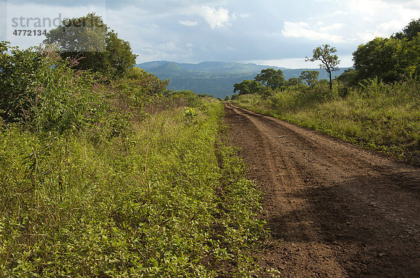 Piste in der Nähe von Tulgit  Omo-Tal  Äthiopien  Afrika