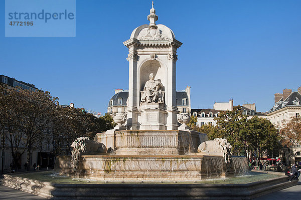 Saint Sulpice Markt  Brunnen  Paris  Frankreich  Europa