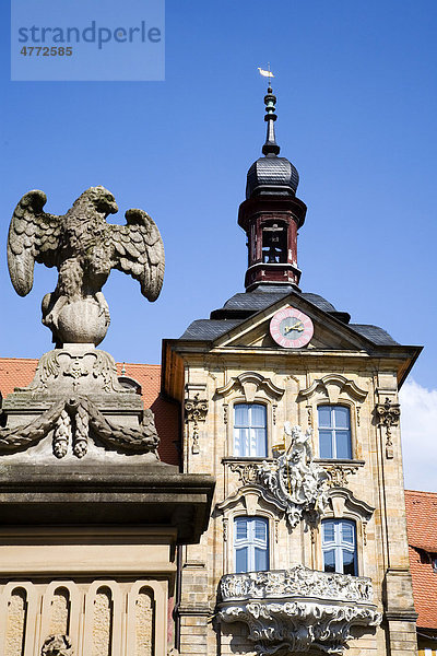 Historisches Rathaus von Bamberg  Detail  Franken  Bayern  Deutschland  Europa