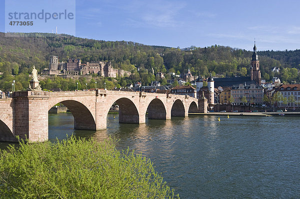 Stadtbild Mit Alte Brücke Karl-Theodor-Brücke  Heidelberg  Neckar  Kurpfalz  Baden-Württemberg  Deutschland  Europa