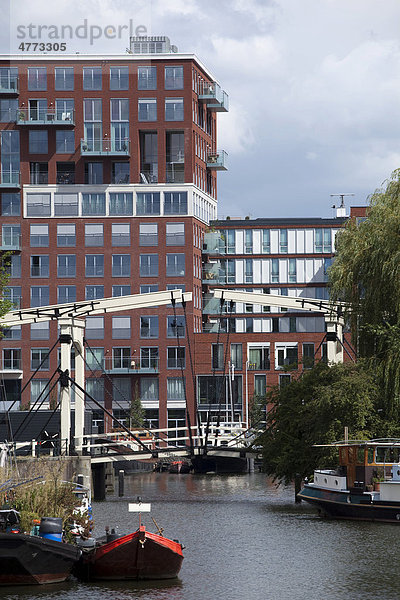 Wohnungsbau im Westerdok  Amsterdam  Holland  Niederlande  Europa