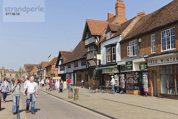 Henley Street  Stratford-upon-Avon  Warwickshire  England  Großbritannien  Europa