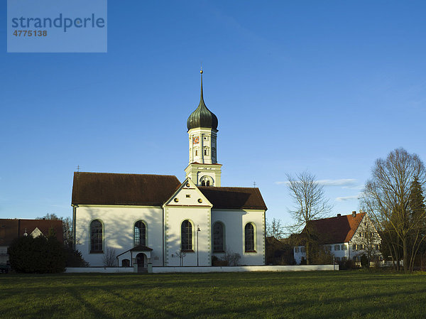 St. Johannes Kirche  Dietkirch bei Gessertshausen  Schwaben  Bayern  Deutschland  Europa