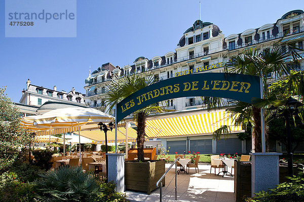 Das Eden Palace Hotel mit dem Jardins de l'Eden  Montreux  Kanton Waadt  Schweiz  Europa Kanton Waadt