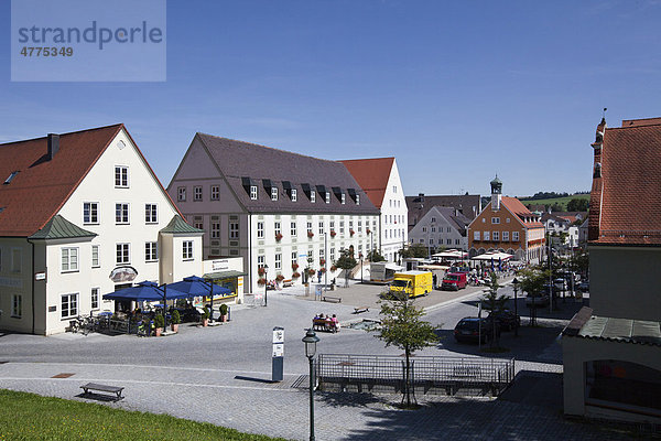 Marktplatz von Ottobeuren  Oberschwaben  Landkreis Unterallgäu  Bayern  Deutschland  Europa