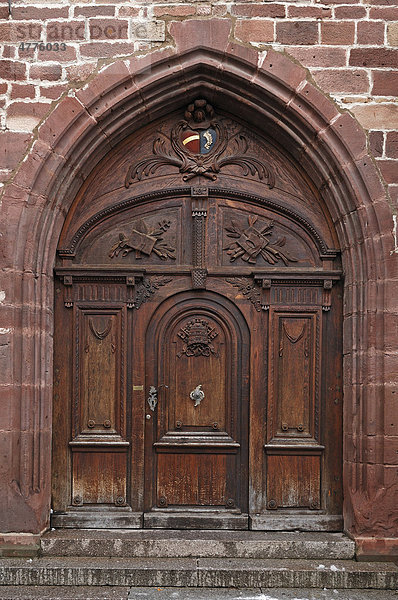 Holzgeschnitztes Eingangstor von St. Peter  1773-75  Endingen  Baden-Württemberg  Deutschland  Europa