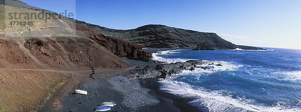 Felsenküste von El Golfo  Lavastrand  Lanzarote  Kanarische Inseln  Spanien  Europa