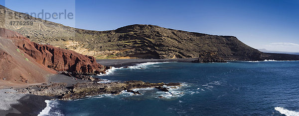 Felsenküste von El Golfo  Lanzarote  Kanarische Inseln  Spanien  Europa