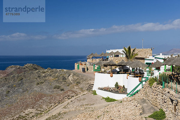 Restaurant am Papagayo Strand bei Playa Blanca  Lanzarote  Kanarische Inseln  Spanien  Europa