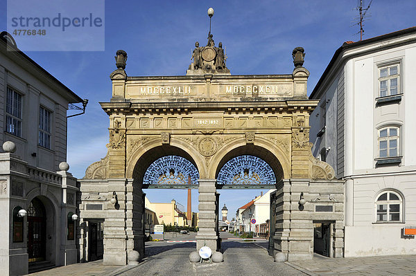 Historisches Tor  Brauerei Pilsner Urquell  Pilsen  Böhmen  Tschechien  Europa