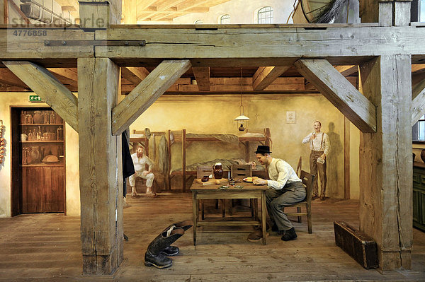 Panorama  Burschenstube  lebensgroßes Modell der historischen Brauerei Pilsner Urquell  Pilsen  Böhmen  Tschechien  Europa