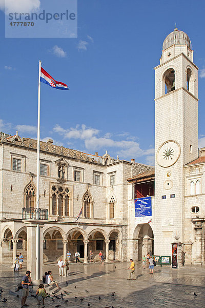 Luza-Platz in der Altstadt von Dubrovnik  Süddalmatien  Dalmatien  Adriaküste  Kroatien  Europa