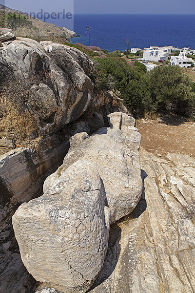 Kouros bei Apolonas  Insel Naxos  Kykladen  Ägäis  Griechenland  Europa