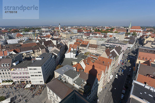Stadtansicht  Blick vom Perlachturm  Augsburg  Bayern  Deutschland  Europa
