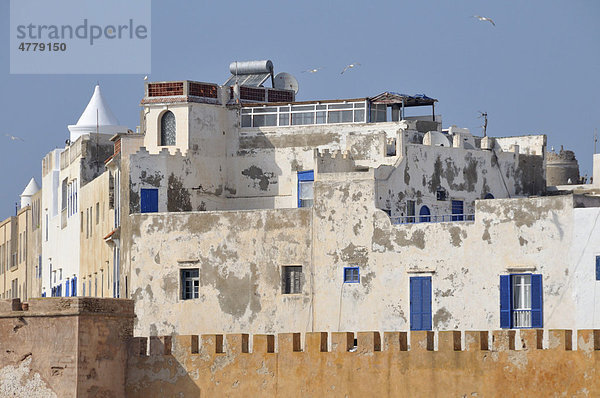 Sqala de la Kasbah  Malecon der historischen Altstadt von Essaouira  Mogador  UNESCO-Weltkulturerbe  Marokko  Afrika