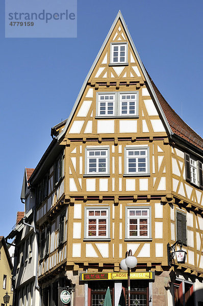 Rosenhäusle  historisches Fachwerkhaus  Esslingen am Neckar  Baden-Württemberg  Deutschland  Europa