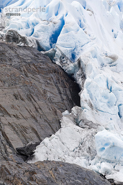 Detailansicht von Glaciar Grey  Grey-Gletscher  südliches patagonisches Eisfeld  Chile  Patagonien  Südamerika