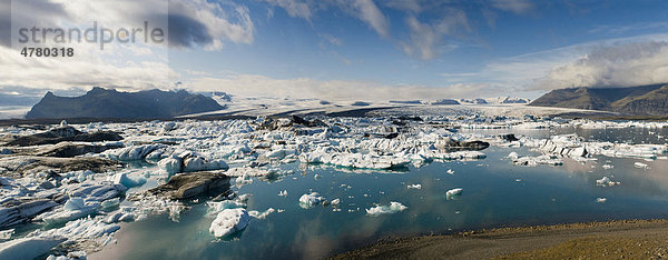 Jökulsarlon  Gletscherlagune  Südwestküste  Island  Skandinavien  Europa