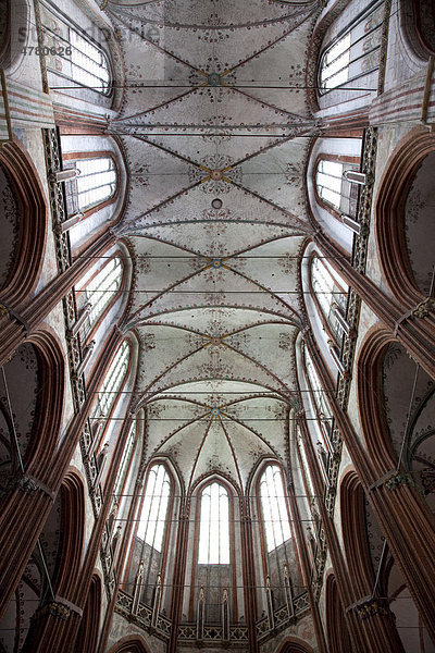 Deckengewölbe  St.-Marien-Kirche  Hansestadt Lübeck  Schleswig-Holstein  Deutschland  Europa