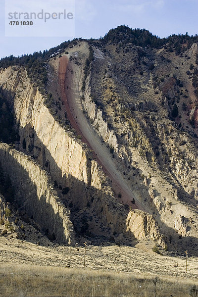 Devil's Slide  geologische Gesteinsformationen in der Nähe von Gardiner  Gallatin National Forest  Montana  USA  Nordamerika