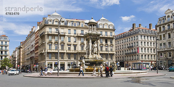 Gaspard Andre Brunnen  Place des Jacobins Platz  Lyon  Frankreich  Europa