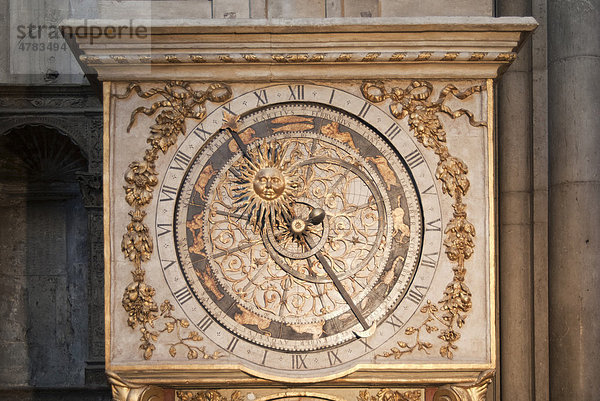 Astronomische Uhr  Kathedrale Saint Jean Baptiste  Saint Jean Viertel  Altstadtviertel Vieux Lyon  UNESCO Weltkulturerbe  Lyon  Frankreich  Europa