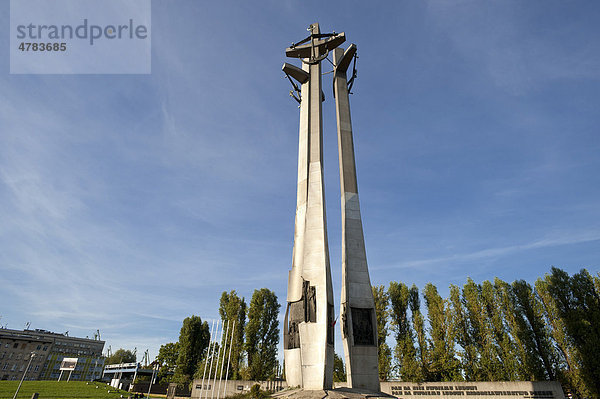 Denkmal der gefallenen Werftarbeiter  Danzig  Gdansk  Pommern  Polen  Europa