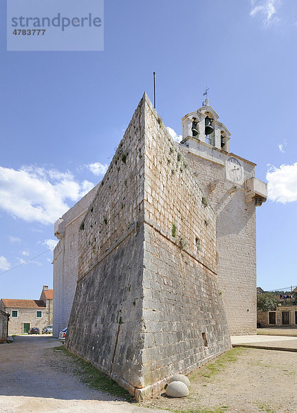 Festungskirche Sveta Marija  Vrboska  Insel Hvar  Kroatien  Europa