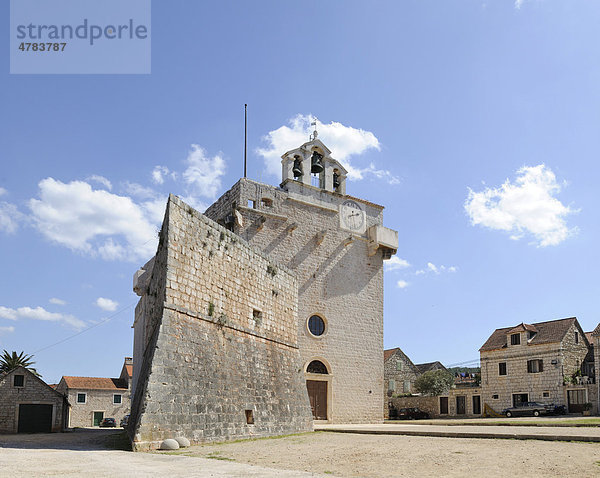 Festungskirche Sveta Marija  Vrboska  Insel Hvar  Kroatien  Europa