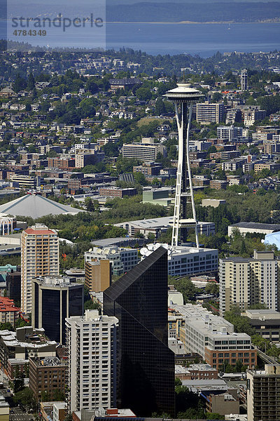Blick nach Norden  Seattle Center  Space Needle  Lake Washington  Seattle Washington  Vereinigte Staaten von Amerika  USA