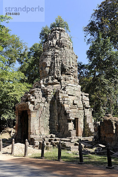 Gopuram  Ta Prohm Tempel  Angkor  UNESCO Weltkulturerbe  Siem Reap  Kambodscha  Südostasien  Asien