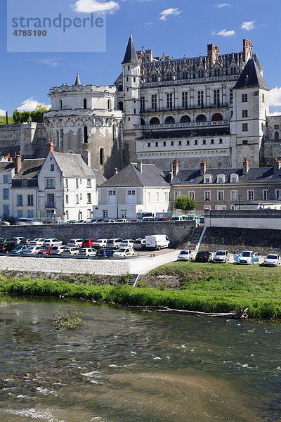 Altstadt mit Schloss  Amboise  Department Indre-et-Loire  Region Centre  Frankreich  Europa