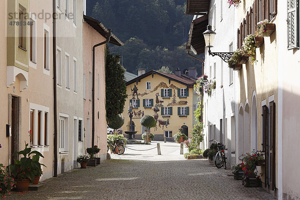 Florianiplatz  Obere Stadt  Altstadtviertel Bad Reichenhall  Berchtesgadener Land  Oberbayern  Bayern  Deutschland  Europa