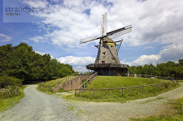 Rekonstruierte Windmühle im Freilichtmuseum Hessenpark  Hessen  Deutschland  Europa