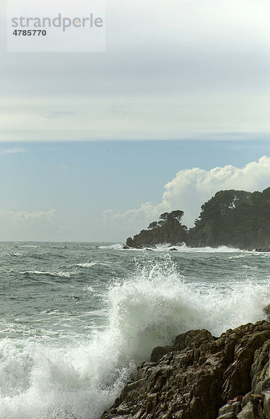 Costa Brava im Winter bei Sturm  Calella de Palafrugell  Costa Brava  Spanien  Europa