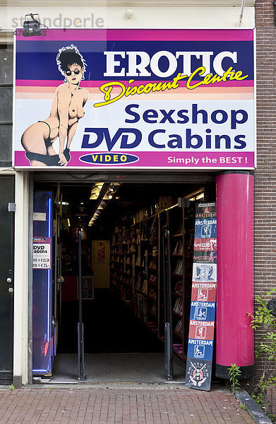Sexshop im Rotlichtviertel von Amsterdam  Holland  Niederlande  Europa