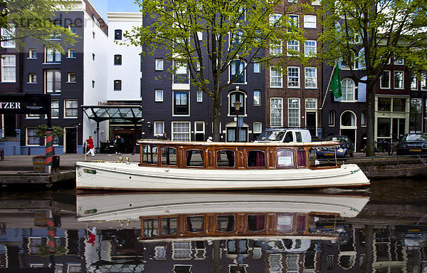 Hausboot an der Prinsengracht  Amsterdam  Holland  Niederlande  Europa