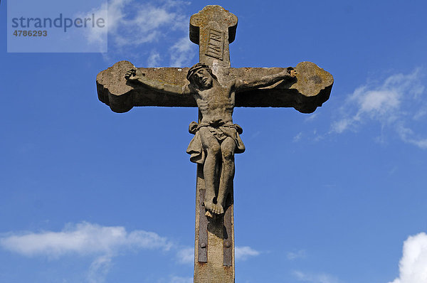 Steinernes Christuskreuz  Sankt-Louis-Straße  Breisach am Rhein  Baden-Württemberg  Deutschland  Europa