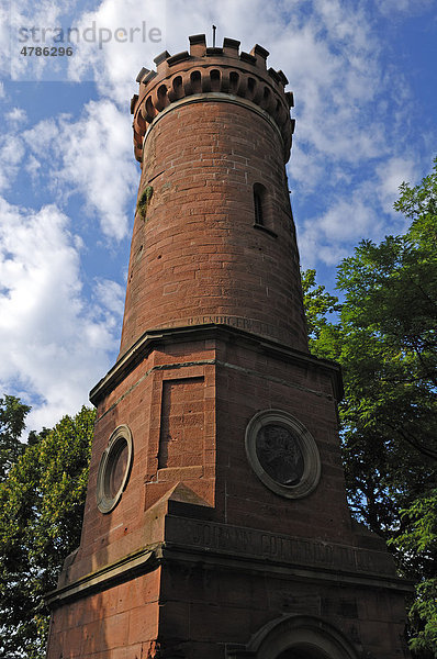 Turm zu Ehren von Johann Gottfried Tulla  Begradigung des Rheins im 19. Jhd.  Schrift am Turm: Dem Bändiger des wilden Rheins  Schlossplatz  Breisach am Rhein  Baden-Württemberg  Deutschland  Europa