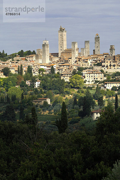 Mittelalterliche Stadt San Gimignano  Toskana  Italien  Europa