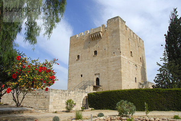 Festung der Kreuzritter  mittelalterliche Burg  Johanniter-Orden  Wohnturm  Kolossi bei Limassol  Südzypern  Republik Zypern  Mittelmeer  Europa