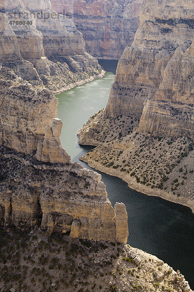 Horseshoe Bend Fluss-Schleife  Bighorn Canyon National Recreation Area Nationales Erholungsgebiet  Wyoming  USA  Amerika