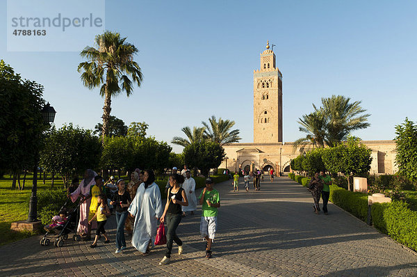 Koutoubia Moschee  Marrakesch  Marokko  Afrika