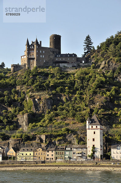 Burg Katz  Sankt Goarshausen  Welterbe Oberes Mittelrheintal  Rheinland-Pfalz  Deutschland  Europa